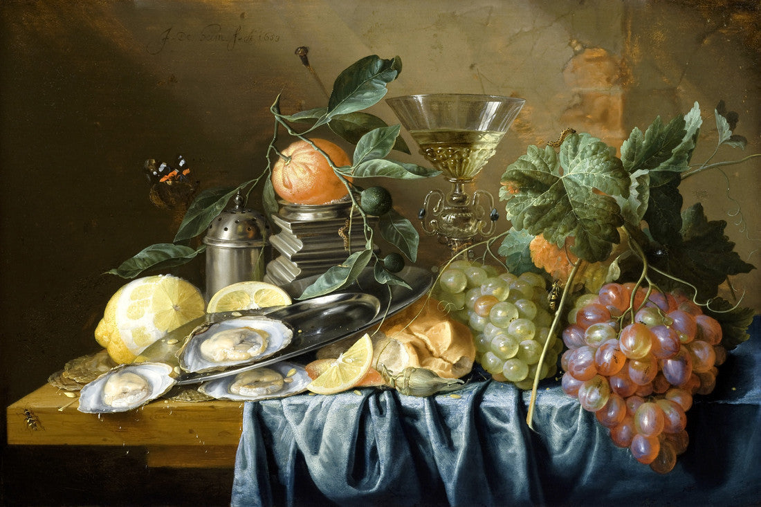 Still Life with Oysters and Grapes by Jan Davidsz de Heem