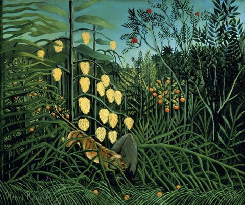 Tropical Forest: Battling Tiger and Buffalo