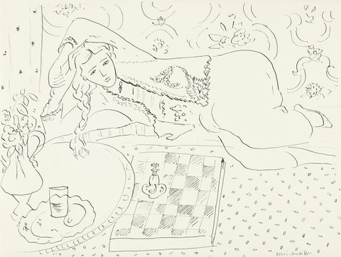 Reclining Odalisque with Checkerboard