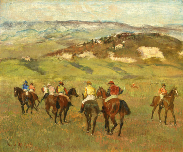 Jockeys on Horseback before Distant Hills