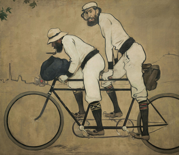 Ramón Casas i Pere Romeu en un tandem. Barcelona