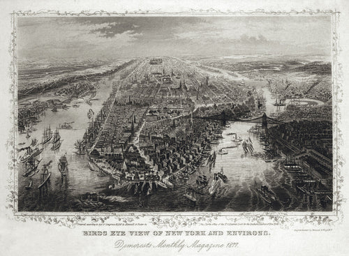 Birds eye view of New York and environs