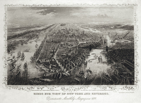 Birds eye view of New York and environs