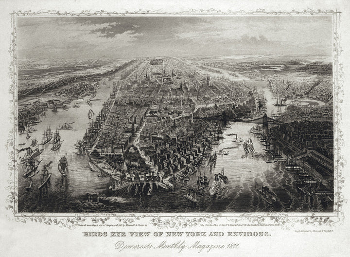 Birds eye view of New York and environs