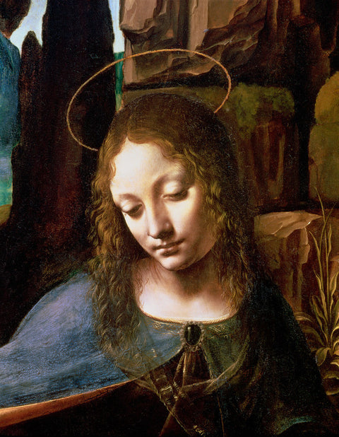 Detail of the Head of the Virgin, from The Virgin of the Rocks (The Virgin with the Infant Saint John adoring the Infant Christ accompanied by an Angel)