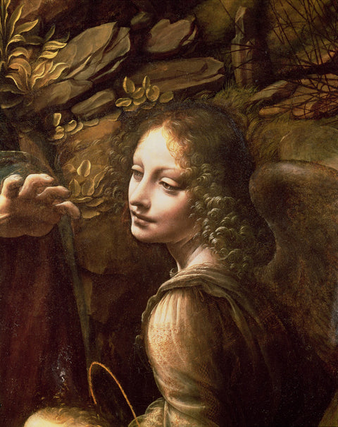 Detail of the Angel, from The Virgin of the Rocks (The Virgin with the Infant St. John adoring the Infant Christ accompanied by an Angel)