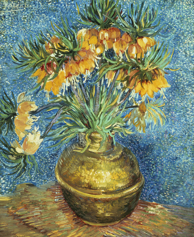 Crown Imperial Fritillaries in a Copper Vase
