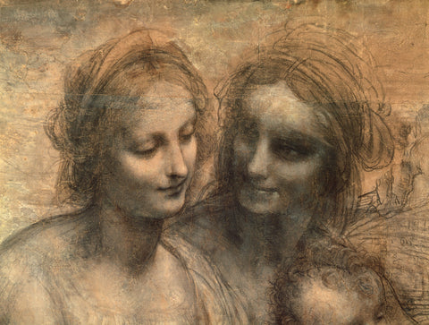 Detail of the Heads of the Virgin and St. Anne, from The Virgin and Child with SS. Anne and John the Baptist