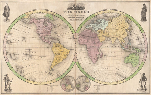 The World. Olney's Outline Maps for Common Schools
