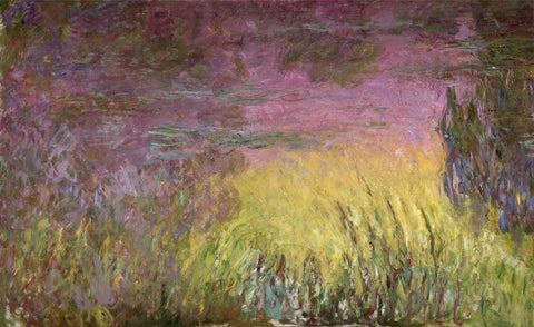 Waterlilies at Sunset, (detail of left side)