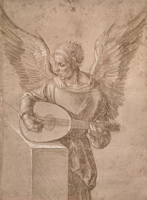 Angel playing a lute,