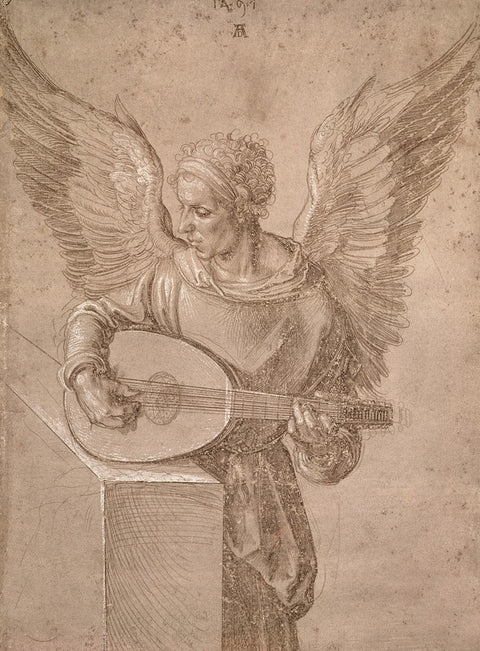 Angel playing a lute,