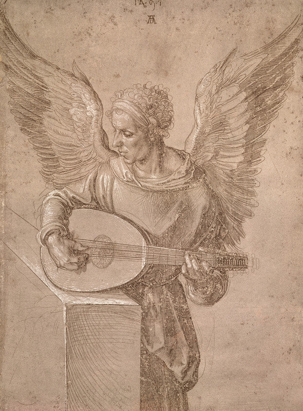 Angel playing a lute,