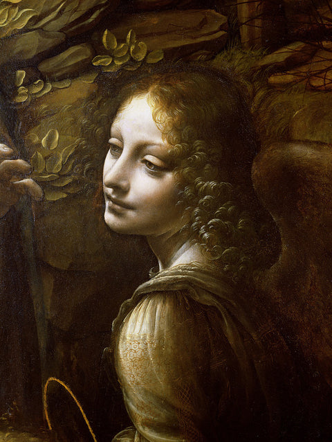 Detail of the Angel, from The Virgin of the Rocks (The Virgin with the Infant St. John adoring the Infant Christ accompanied by an Angel)