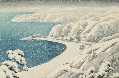 Snow at Night, Mikawa-Zaka (Sado, Nishi Mikawa-Zaka), from the series Souvenirs of Travels, Second Series (Tabi-Miyage, Dai Ni Shu)
