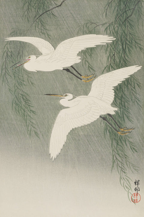 White Herons and Willow (Yanagi ni Shira-Sagi)