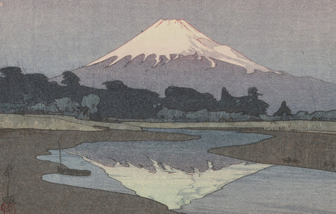 Fuji Mountain from Suzu River, Evening (Fujisan, Yu)