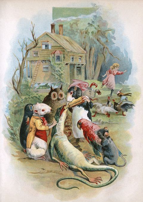 Alice in Wonderland: Mice Feeding the Lizard