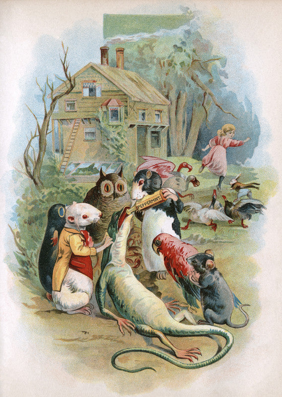 Alice in Wonderland: Mice Feeding the Lizard