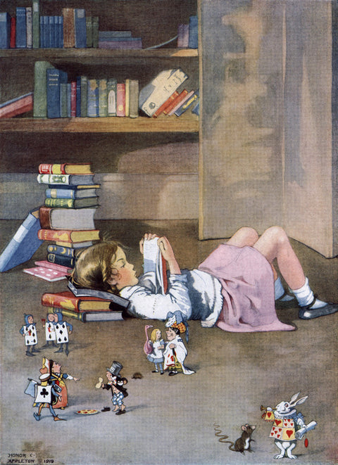Alice in Wonderland: Girl Reading 'Alice in Wonderland'