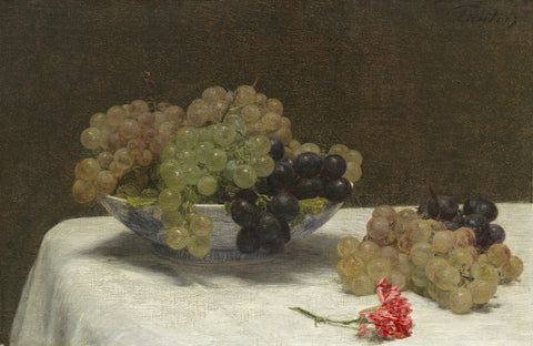 Still Life with Grapes and a Carnation