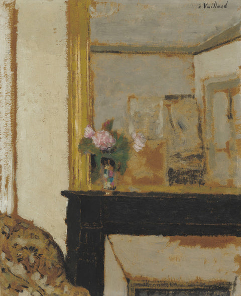 Vase of Flowers on a Mantelpiece
