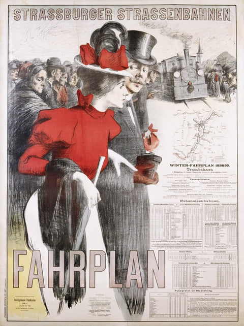 Strassburger Strassenbahnen Fahrplan Poster