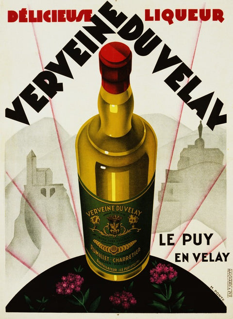 Verveine Duvelay Liqueur Advertisement Poster