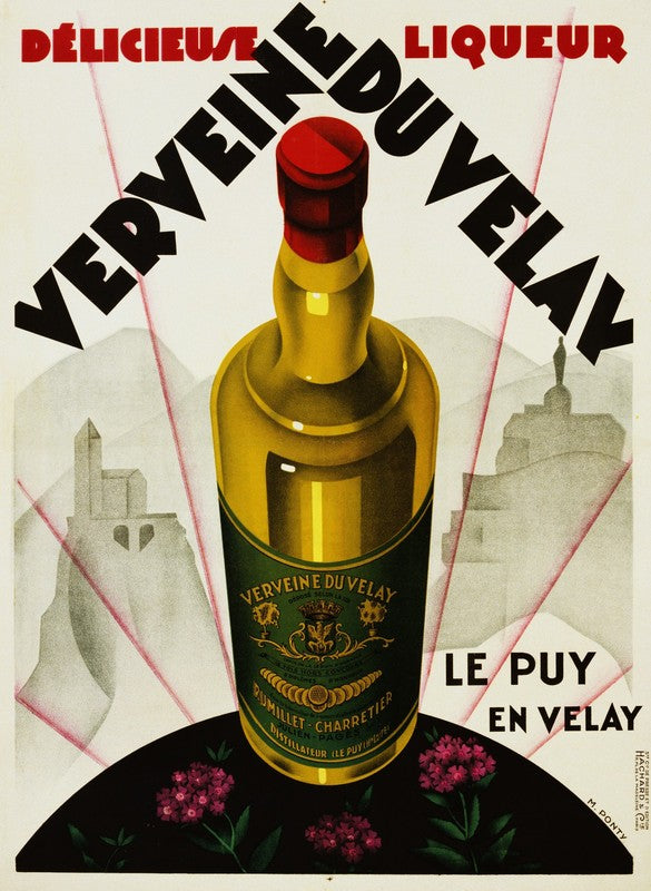 Verveine Duvelay Liqueur Advertisement Poster