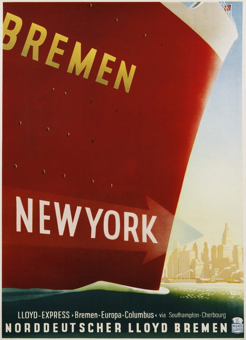 Bremen New York Travel Poster
