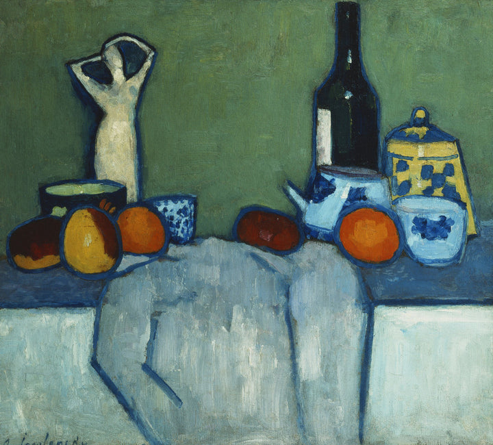 Still Life with Bottle, Fruit and Figure