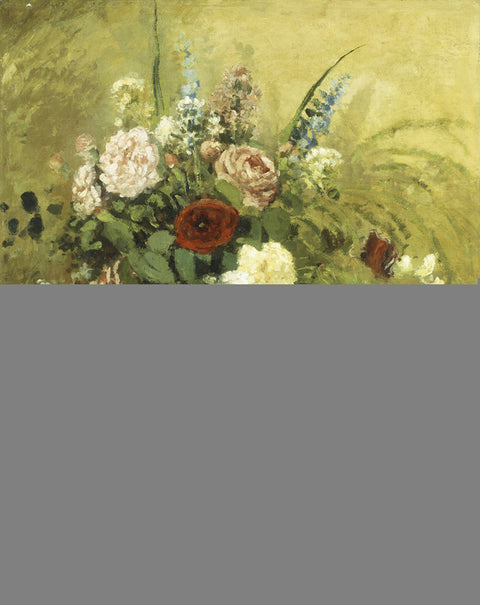 Bouquet of Flowers with a Rustic Wooden Jardiniere