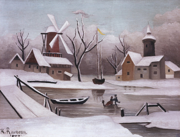 Ice Skaters on a Frozen Pond