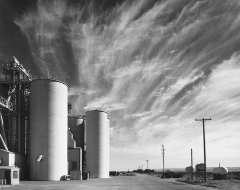 Grain Elevators with Clouds