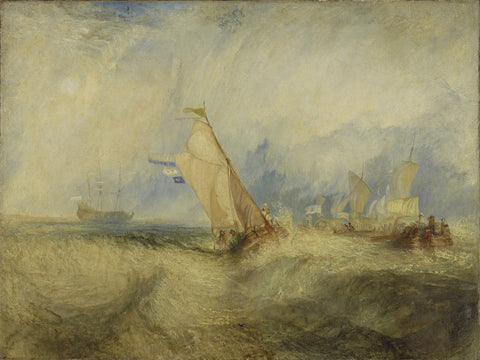 Van Tromp, going about to please his Masters, Ships a Sea, getting a Good Wetting