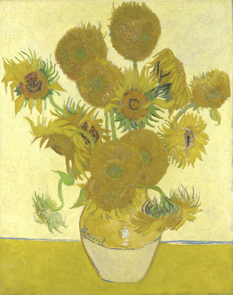 Vase with Fifteen Sunflowers