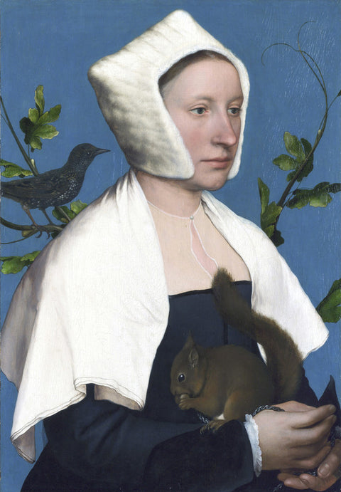 Lady with a Squirrel and a Starling