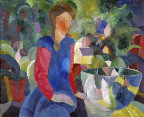 Woman with Fishbowl (Gemalde Madchen mit Fischglas)