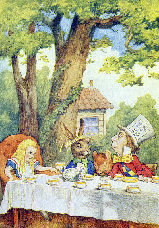 The Mad Hatter's Tea Party, illustration from 'Alice in Wonderland' by Lewis Carroll