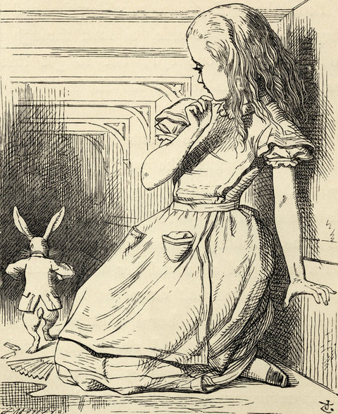 The White Rabbit is late, from 'Alice's Adventures in Wonderland' by Lewis Carroll