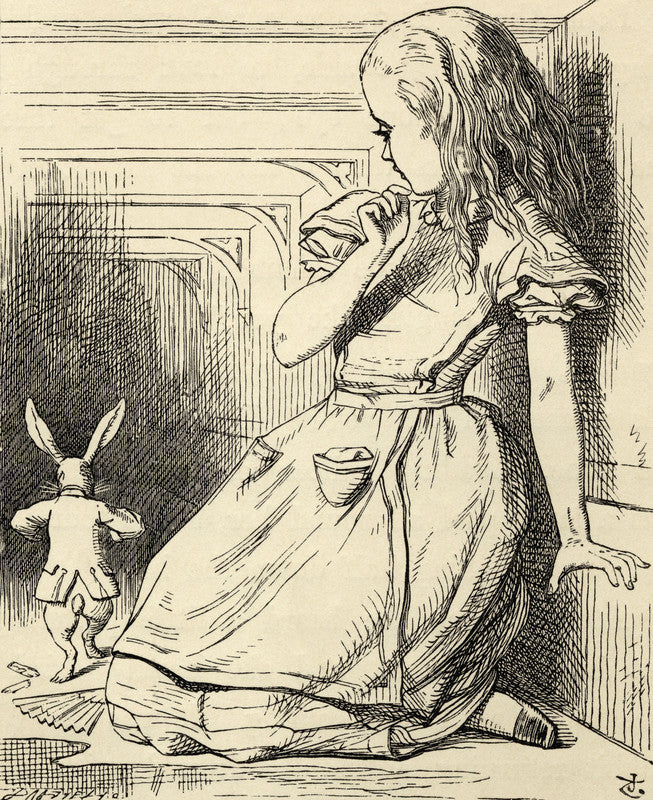 The White Rabbit is late, from 'Alice's Adventures in Wonderland' by Lewis Carroll