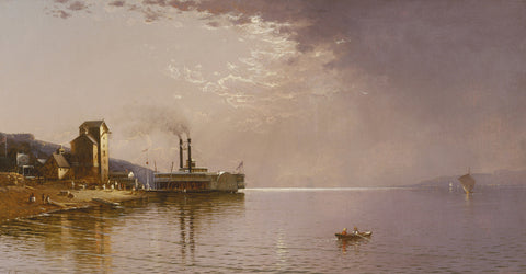 The Sidewheeler "The City of St. Paul" on the Mississippi River, Dubuque, Iowa