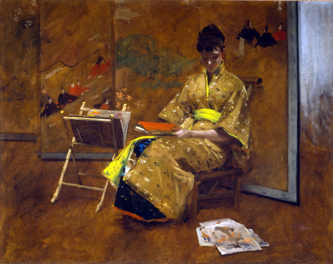 A Girl in Japanese Gown. The Kimono