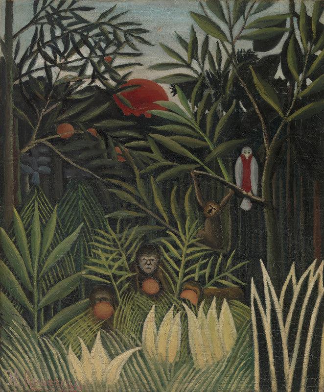 Monkeys and Parrot in the Virgin Forest (Singes et perroquet dans la forêt vierge)