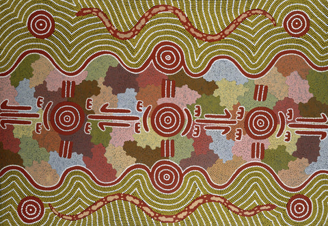 Kangaroo Dreaming with Rainbow Serpent