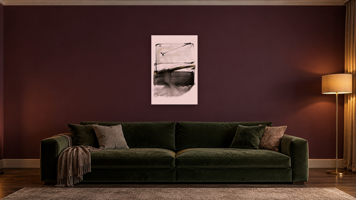 Country by Dan Hobday, shown at 28 × 42 in (71.1 × 106.7 cm) as gallery-wrapped canvas, den