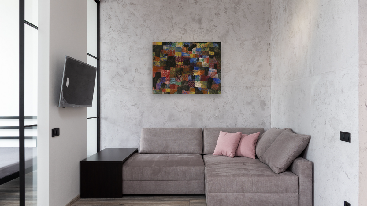 Deep Pathos by Paul Klee, shown at 30 × 40 in (76.2 × 101.6 cm) as gallery-wrapped canvas, media room