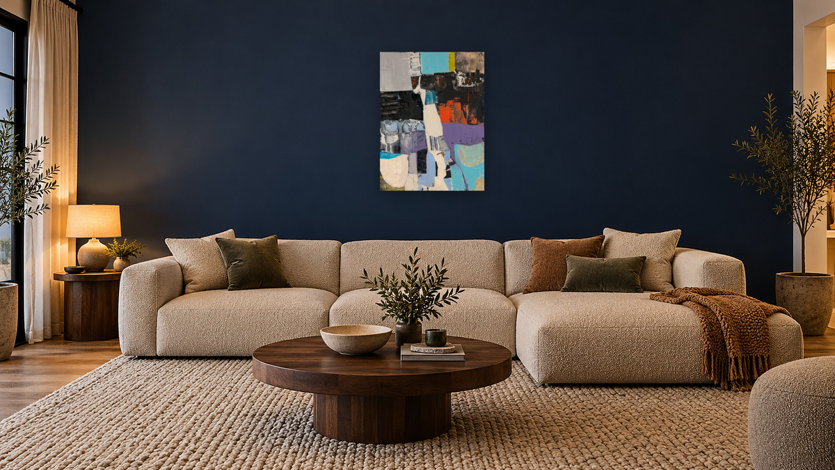 Gardens by Louise Gaskill, shown at 30 × 40 in (76.2 × 101.6 cm) as gallery-wrapped canvas, media room