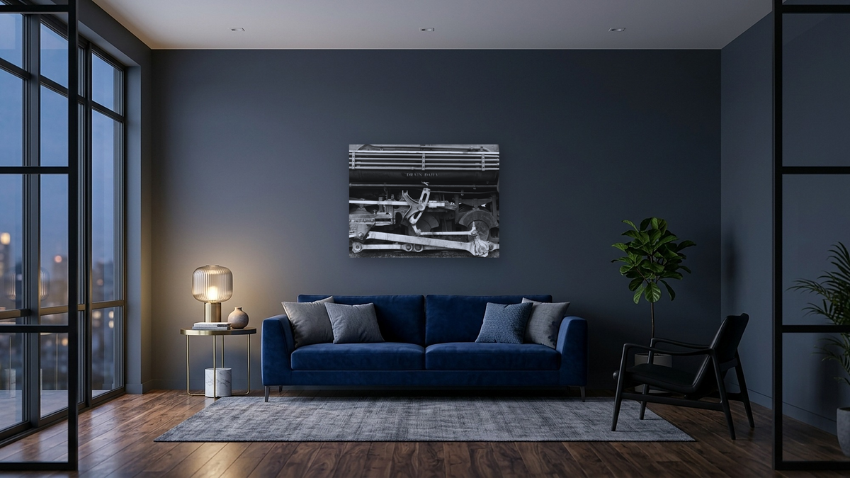 Drain Daily by Gordon Osmundson, shown at 30 × 40 in (76.2 × 101.6 cm) as gallery-wrapped canvas, den