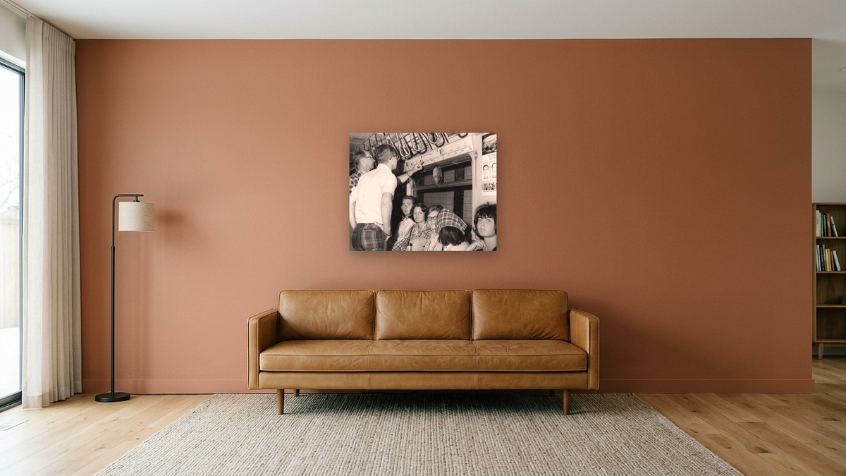 New Strip Maps on Flushing Line by Unknown, shown at 32 × 40 in (81.3 × 101.6 cm) as gallery-wrapped canvas, media room